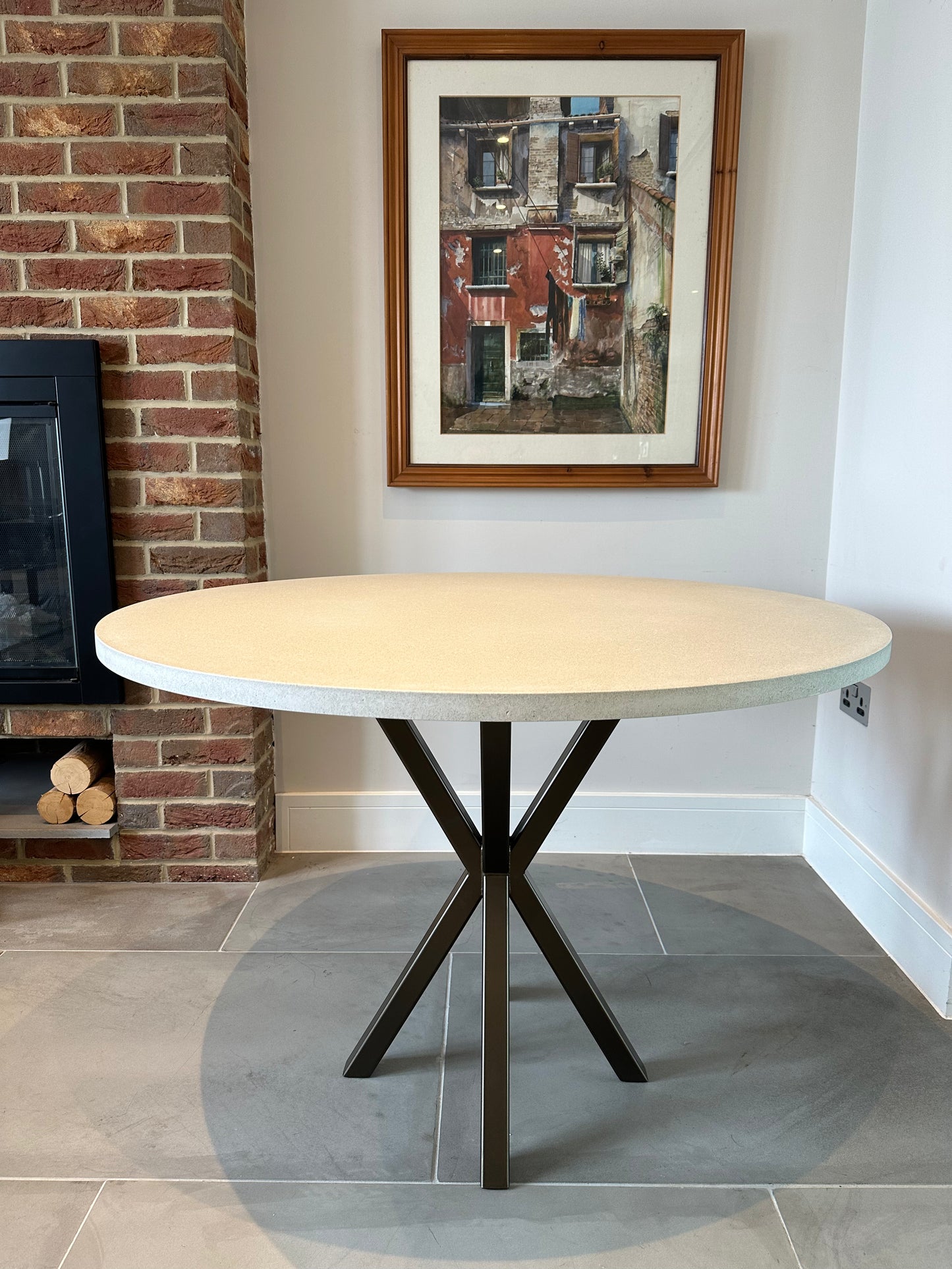 Circular Concrete Table with Spider Base
