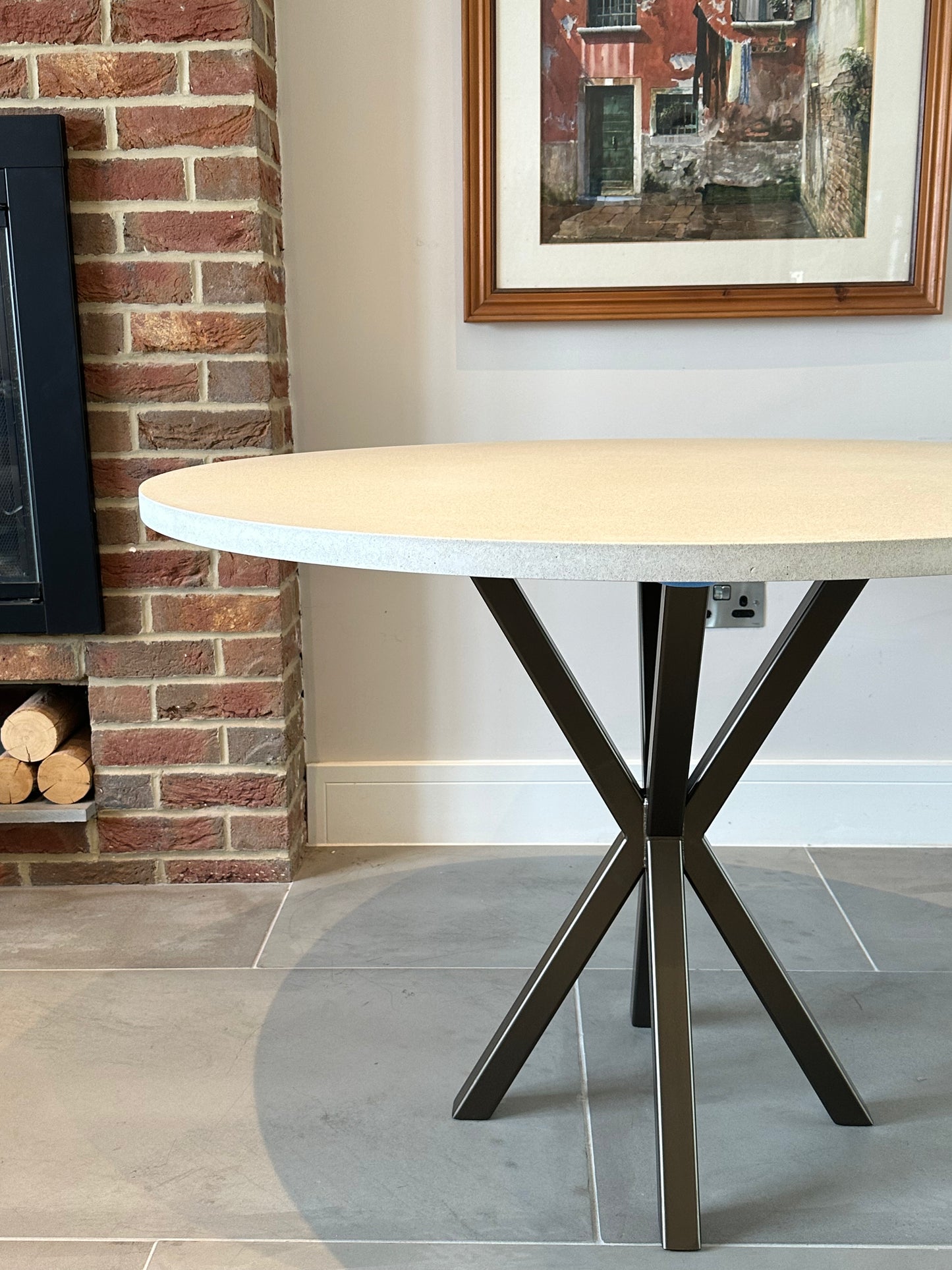 Circular Concrete Table with Spider Base