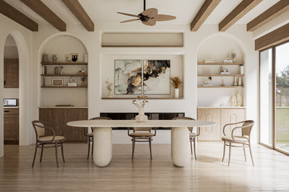 Concrete Oval Pebble Dining Table