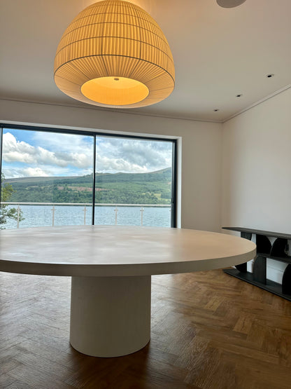 Circular Concrete Table with Central Pedestal